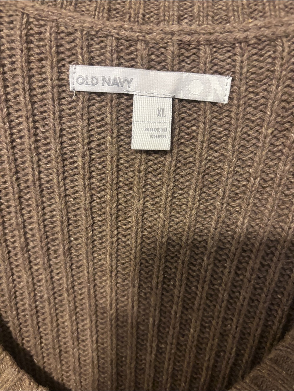 Old Navy Men’s Taupe Ribbed Crewneck Sweater